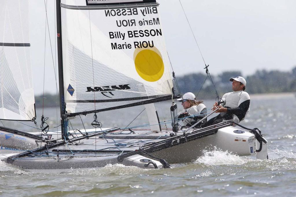 Billy Besson and Marie Riou, Nacra 17 - 2014 Delta Lloyd Regatta, day 5 © Sander van der Borch http://www.sandervanderborch.com